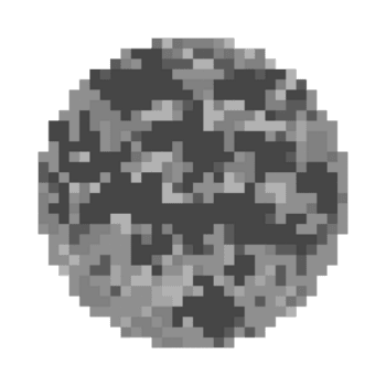 pixelated gray planet