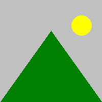Simple Drawing of mountain and sun