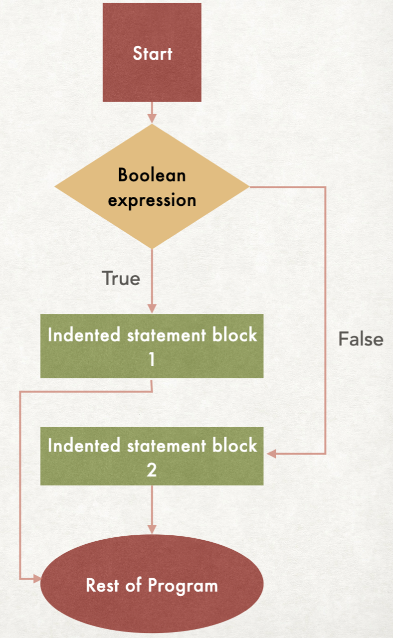 Flowchart for if-else statement