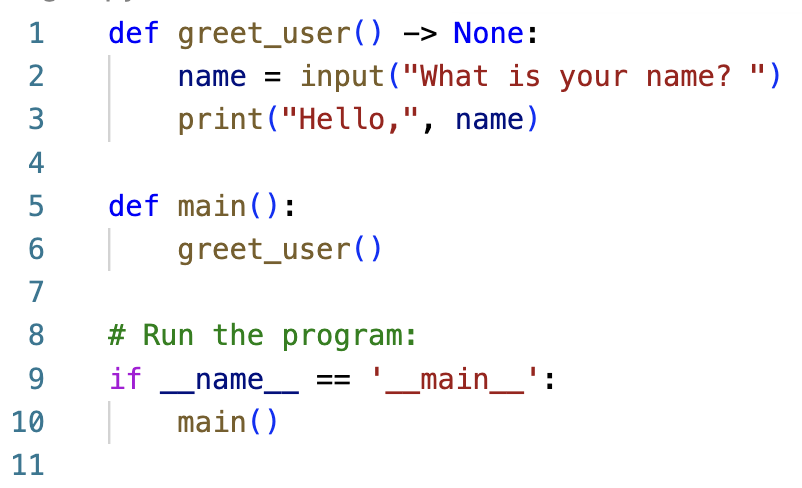 definition and use of greet_user() function