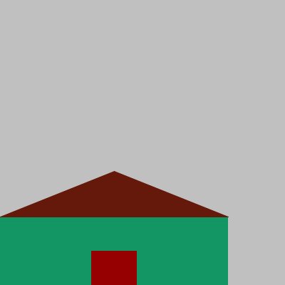Simple image of a house, scaled to a 4x2 size